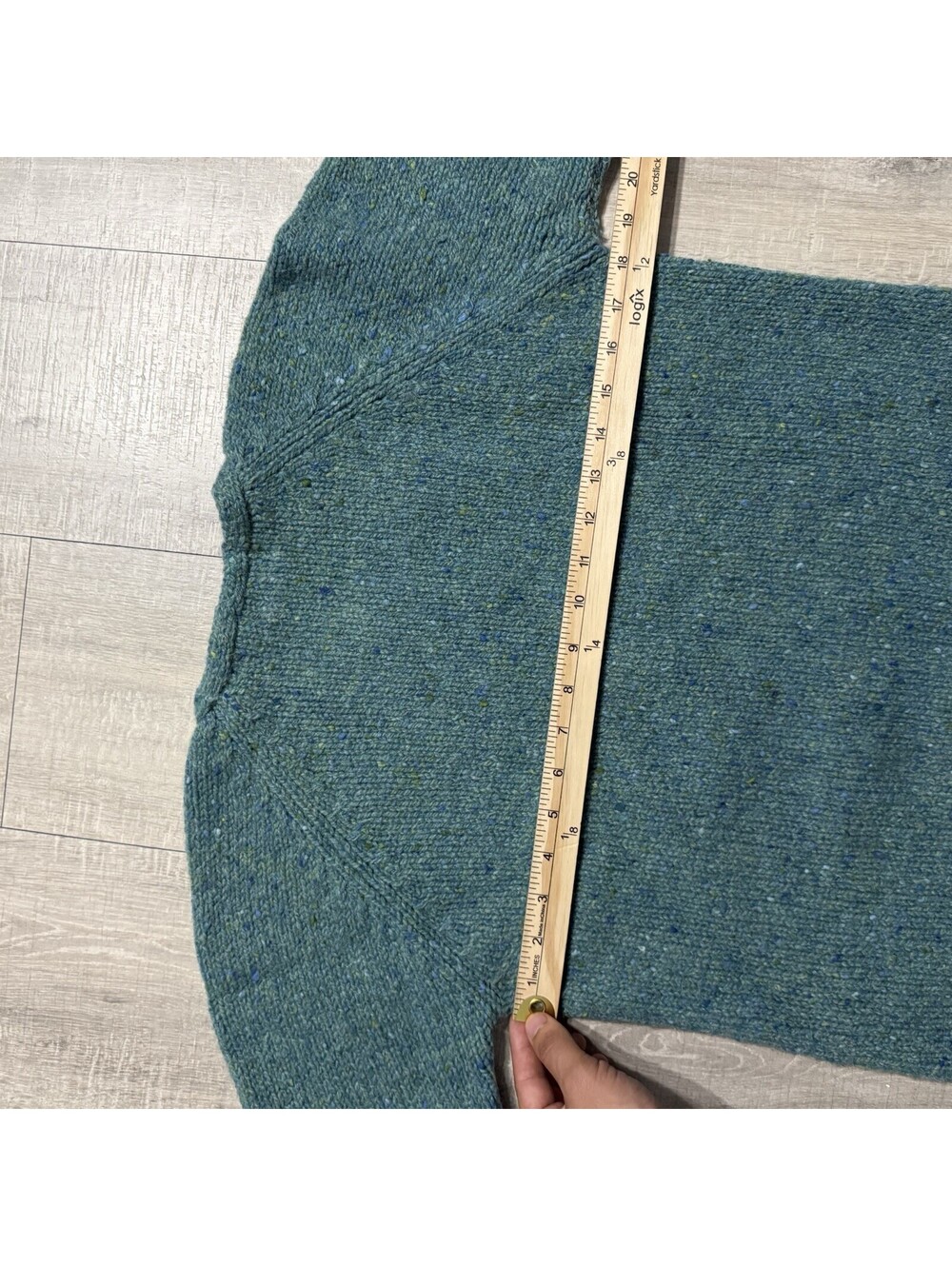 Vintage LL Bean Mohair Lambswool Blend Aqua Pullover Sweater Thick Knit Women XS - Picture 7 of 8